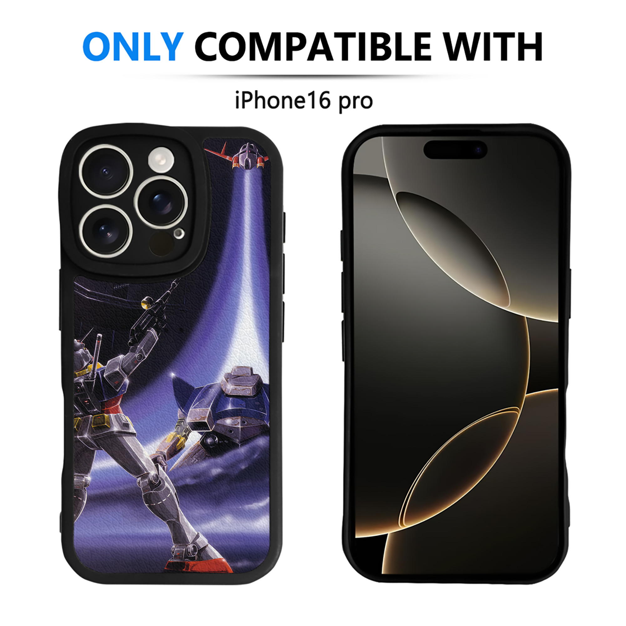 （画像用） 機動戦士ガンダム Mobile Suit Gundam 【iPhone 16シリーズ対応】シリコンスマホケース（レザー調） 材質：シリコン